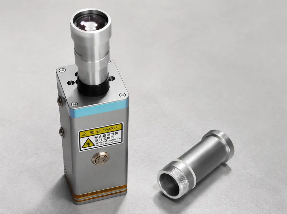 KyberSpark Core V2 barrel and adjustable-focus lens assembly showing the threaded cylindrical barrel component